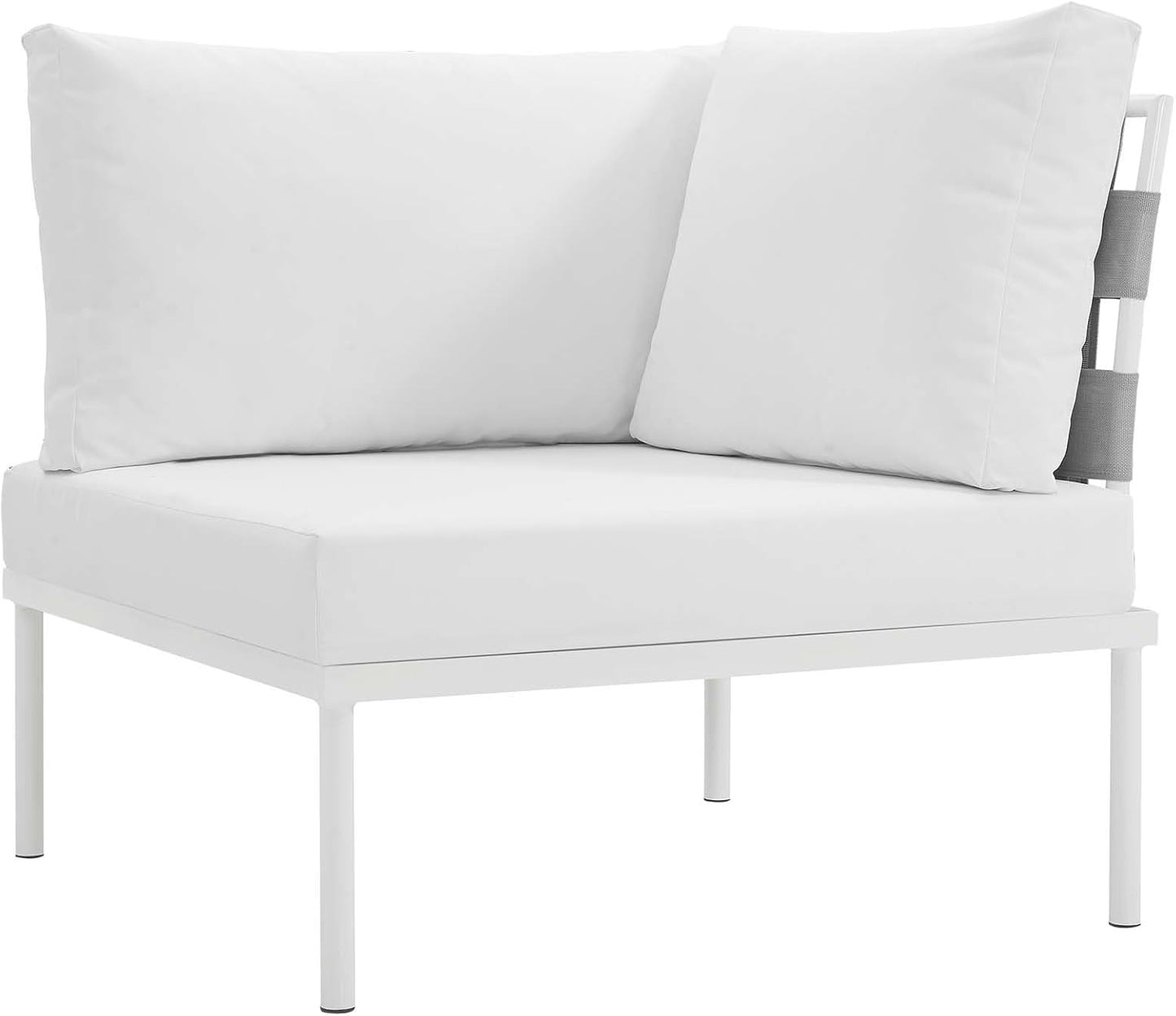 Harmony 8-Piece Aluminum Outdoor Patio Furniture Sectional Sofa Set with Cushions in White White