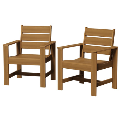 Ezra 7-Piece Outdoor HDPE Dining Set, Teak