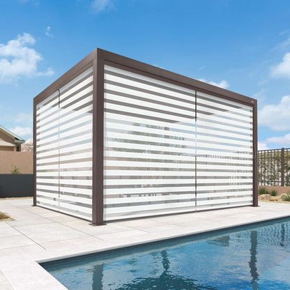 Bronze Louvered Pergola with Adjustable Roof for Deck Backyard Garden Hardtop Gazebo