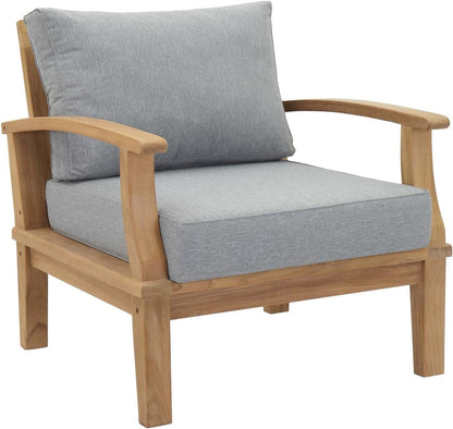 EEI-1489-NAT-GRY-SET Marina Premium Grade a Teak Wood Outdoor Patio Furniture Set, 10 Piece, Natural Gray