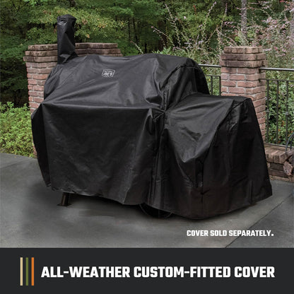 Longhorn Offset Charcoal Smoker and Grill with 1060 Sq. In. Cooking Area in Black