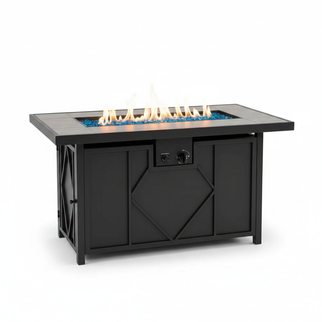 42 In. 60,000BTU Fire Pit Propane Gas Fire Pit Table Rectangular Tabletop