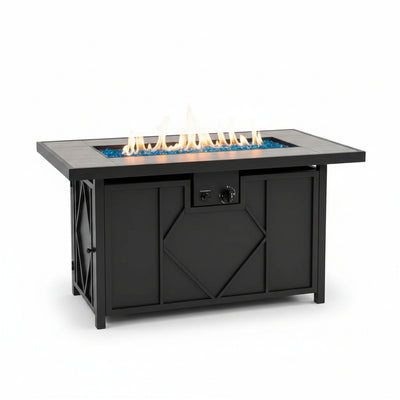 42 In. 60,000BTU Fire Pit Propane Gas Fire Pit Table Rectangular Tabletop