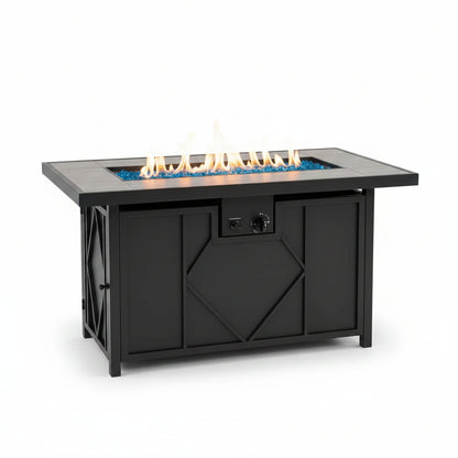 42 In. 60,000BTU Fire Pit Propane Gas Fire Pit Table Rectangular Tabletop