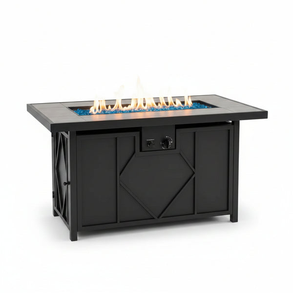 42 In. 60,000BTU Fire Pit Propane Gas Fire Pit Table Rectangular Tabletop