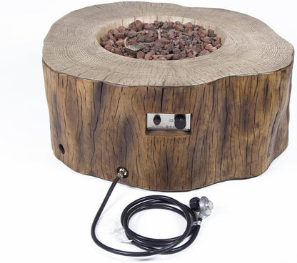 Manchester Outdoor Firepit Table 42 Inches Rectangular Fire Pit Concrete Patio Heater Electronic Ignition Backyard Fireplace Cover Lava Rock Included Liquid Propane