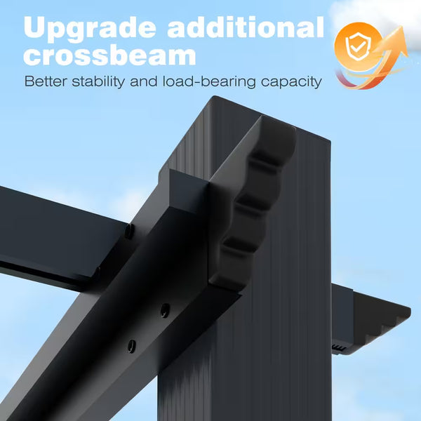 Aluminum Pergola with Retractable Canopy, 16 Ft x 12 Ft, Dark Gray