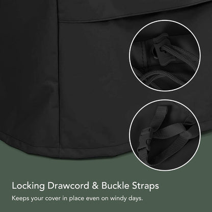 Prestige Grill Cover – Heavy Duty All-Weather Water-Resistant Outdoor BBQ Cover with 900D Solution-Dyed Polyester, Adjustable Buckle Straps, Reinforced Handles, Mesh Vents, 45 Inch, Black
