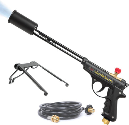 Grillgun Handheld Propane Torch 400,000+ BTU Flame Blowtorch for Instant Charcoal Ignition, Outdoor Cooking, Firepits, Camping, BBQ Portable High-Power Blowtorch with Hose