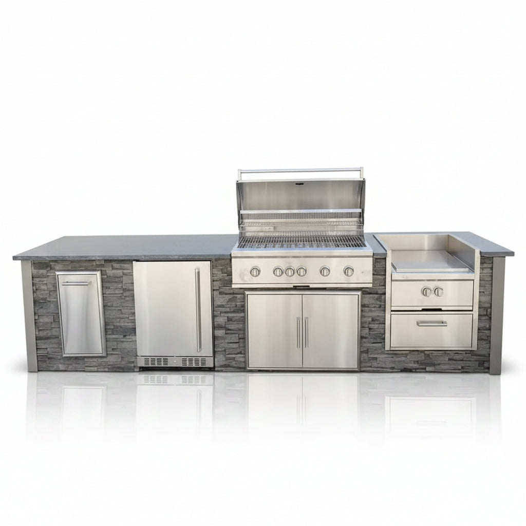 Custom Garden Outdoor Modular Kitchen Cabinets Complete Stainless Outdoor Kitchen Sturdy for Patio Commercial Use