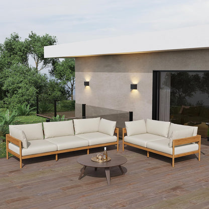 Vento Patio Outdoor Couch, 3-Seat | All-Weather Aluminium Frame, Water-Resistant Olefin Cushions, Patio Conversation Sets for Backyard, Garden, Porch